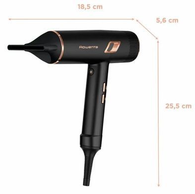 Rowenta Фен Ultimate Experience Maestria, 2000Вт, 3 режими, дифузор, кейс для зберігання, іоніз-я, хол. обдув, чорний (385736) CV9920F3 фото
