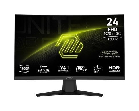 Монітор MSI 23.6" MAG 244C HDMI, DP, Audio, VA, 180Hz, 1ms, sRGB 105%, CURVED, AdaptiveSync (390546) 9S6-3BB31H-027 фото