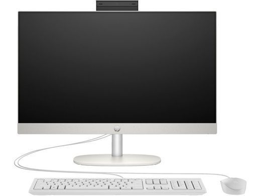HP Комп'ютер персональний моноблок 240-G10 23.8" FHD IPS AG, Intel N300, 8GB, F512GB, UMA, WiFi, кл+м, 3р, Win11P, білий (378502) 936J0EA фото
