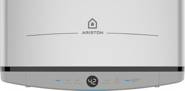 Водонагреватель электр. Ariston плоский слим VELIS TECH 100 EU, 100л, 2*1,5кВт, ун. монтаж, электр. упр-ние, B, Италия, Серый 3100919 фото