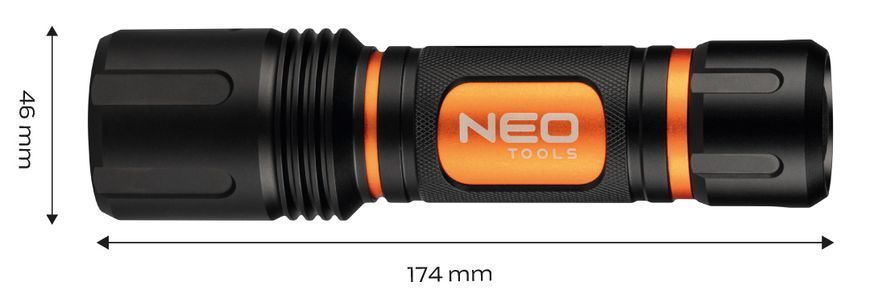 Ліхтар на батарейках NEO 99-036 із зумом, 1500 лм, LED CREE 99-036 фото