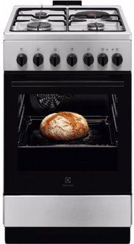Electrolux Плита комбинированная 3 газ + 1 электро, 57л, 50x60см, конвекция, нерж LKM520011X фото