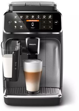 Кофемашина Philips Series 4400 LatteGo, 1.9л, зерно+молотая, автомат.капуч, дисплей, авторецептов -8, черный (376903) EP4346/71 фото