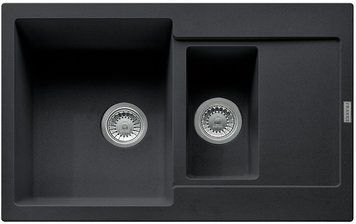 Мийка кухонна Franke Maris, фраграніт, прямокутник, з крилом, 780х500х200мм, чаша - 2, накладна, MRG 651-78, онікс (300392)