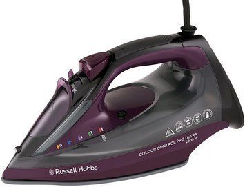Russell Hobbs Праска Colour Control Pro Ultra, 2800Вт, 380мл, паровий удар -195гр, самоочищення, індик.температури, керам. підошва, сіро-фіолетовий (382633) 27281-56 фото