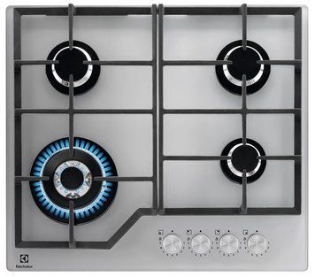 Electrolux Варочная поверхность газ на стекле, 60см, чугун, серебристый KGG64362S фото