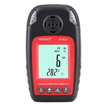 Детектор горючих газів + термометр (0-100% LEL, 0-50 &deg;C) WINTACT WT8823