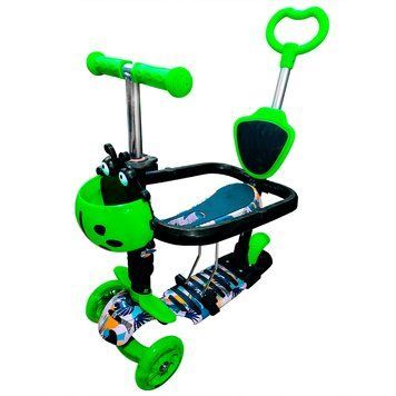 Самокат детский X-TREME KS-705-5W зелёный с защитным кольцом