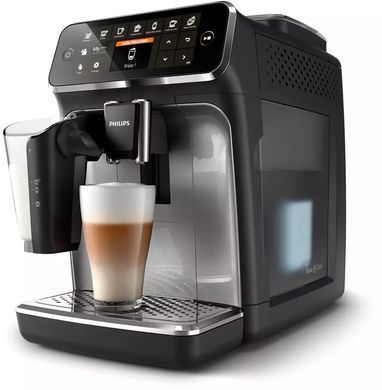 Кофемашина Philips Series 4400 LatteGo, 1.9л, зерно+молотая, автомат.капуч, дисплей, авторецептов -8, черный (376903) EP4346/71 фото