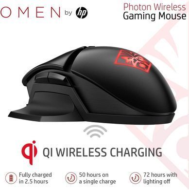 HP Миша OMEN Photon, RGB, WL, чорний (375378) 6CL96AA фото