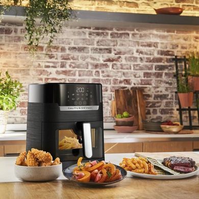 Tefal Мультипечь Easy Fry&Grill Window, 1550Вт, чаша-4.2л, сенсорное управл., 8 программ, пластик, черный (374537) EY506840 фото