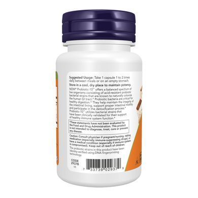 Пробиотики Now Foods (Probiotic-10) 25 млрд КОЕ 100 капсул