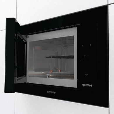 Gorenje Микроволновая печь встраиваемая Simplicity, 23л, мех. управл., 900Вт, гриль, дисплей, черный BM235G1SYB фото