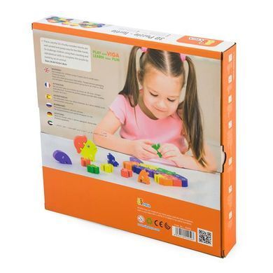 Дерев'яний пазл Viga Toys Черепаха по літерах і числах (55250) dt_1270 фото