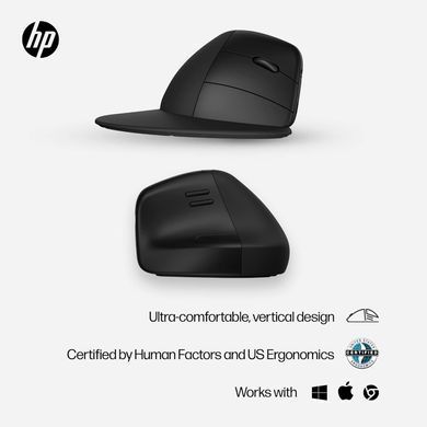 HP Мышь 920 Ergonomic Vertical, USB-A/WL/BT, чёрный 6H1A4AA фото