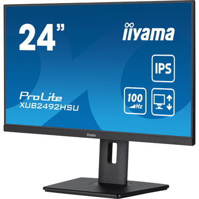 23.8" 16:9 IPS РК монітор, 1920х1080, 0.4 мс (MPRT), 100 Гц, FreeSync, 1xHDMI/1xDP/4xUSB 3.2, SP 2x2 IIYAMA XUB2492HSU-B6 3722950 фото
