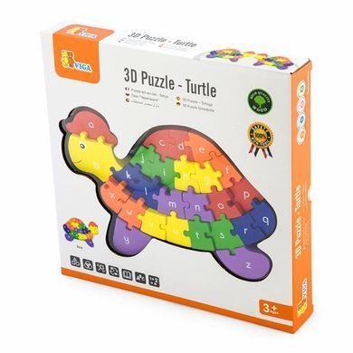 Дерев'яний пазл Viga Toys Черепаха по літерах і числах (55250) dt_1270 фото