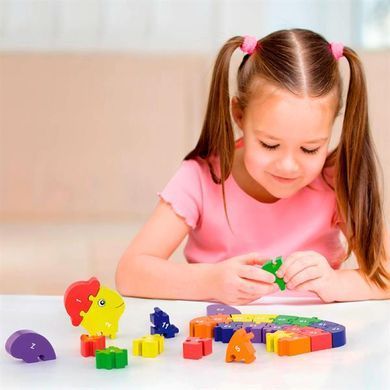 Дерев'яний пазл Viga Toys Черепаха по літерах і числах (55250) dt_1270 фото
