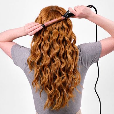 Плойка Babyliss, 37Вт, темп.режимов-6, D -19mm, 160-210С, термо коврик, кварц, керамика, черно-розовый C450E фото
