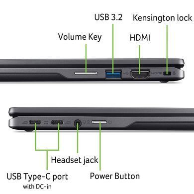 Acer Ноутбук Chromebook Plus Spin 514 CP514-4HN 14" WUXGA IPS Touch, Intel 5-120U, 8GB, F256GB, UMA, ChromeOS, сірий (382270) NX.KYQEU.002 фото