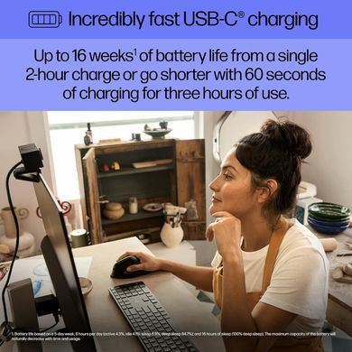HP Мышь 920 Ergonomic Vertical, USB-A/WL/BT, чёрный 6H1A4AA фото