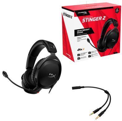Гарнітура ігрова HyperX Cloud Stinger 2, mini-jack/dual 3.5мм, 2м/0.15м, чорний (360470) 519T1AA фото