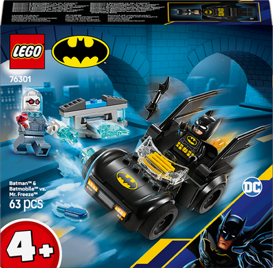 Конструктор LEGO DC Batman: Бэтмен и Бэтмобиль против мистера Фриза 63 детали (76301)