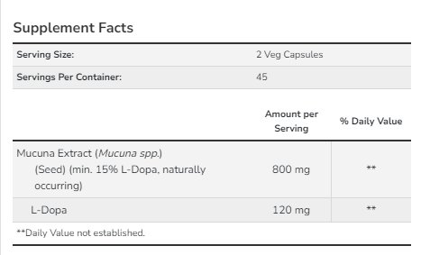 Dopa Mucuna - 90vcaps Now Foods