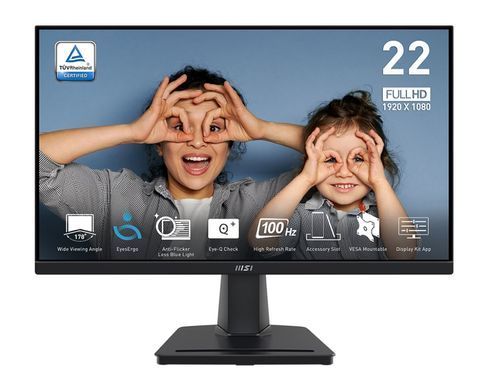 Монитор MSI 21.45" PRO MP225V D-Sub, HDMI, VA, 100Hz, 4ms, sRGB 100%, AdaptiveSync 9S6-3PE0CM-001 фото