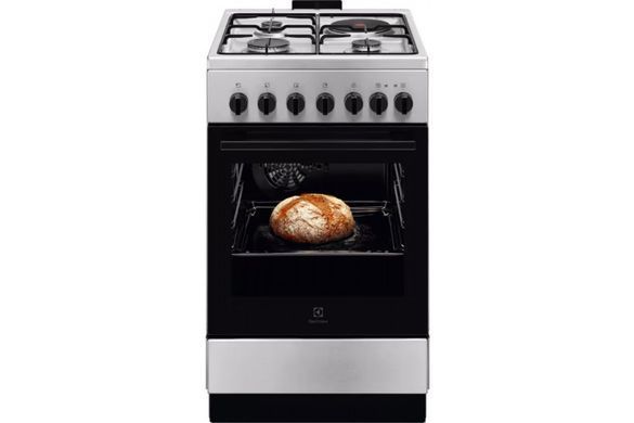 Electrolux Плита комбінована 3 газ + 1 електро, 57л, 50x60см, конвекція, нерж (380818) LKM520011X фото