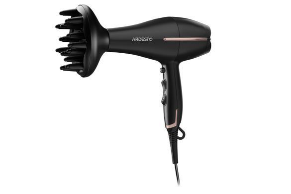 ARDESTO Фен HD-Y220PRO, 1850-2200Вт, 2 швидкості, 3 темп.режими, дифузор,чорний+золото (319995) HD-Y220PRO фото