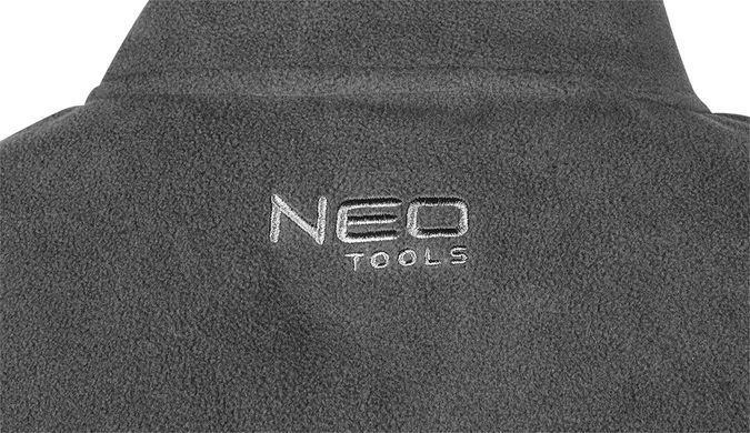 Флисовая толстовка Neo Tools 81-503 графитовая, 100% полиэстер, карманы на молнии S
