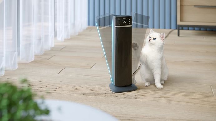 Philips Тепловентилятор колонного типа 5000 Series, 20м2, 2000Вт, электр. упр-ние, 58 х 19.6 х 21.2см, керамический , дисплей, Wi-Fi, чёрный