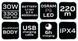 Аккумуляторный фонарь NEO Tools 99-037, OSRAM P9, 3300 лм, 30 Вт, 220 м, 5 режимов, с аккумулятором и USB-заря. 99-037