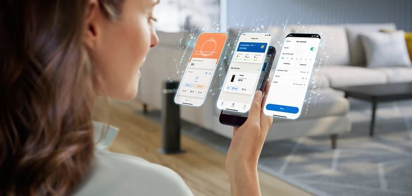 Philips Тепловентилятор колонного типа 5000 Series, 20м2, 2000Вт, электр. упр-ние, 58 х 19.6 х 21.2см, керамический , дисплей, Wi-Fi, чёрный