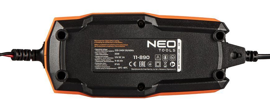Зарядний пристрій для акумуляторів Neo Tools 11-890 12В, 2 А/35 Вт (AGM, GEL) 11-890 фото