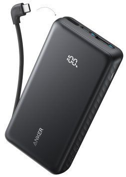 Портативное зарядное устройство Anker - 20000 mAh 22.5W Built-In USB-C Cable Black (7227883)
