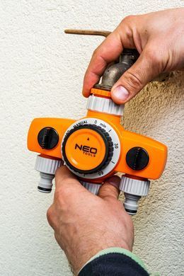 Механічний таймер води Neo Tools 15-750 для саду з 3 виходами, регульований час поливу від 15 до 120 хвилин 15-750 фото