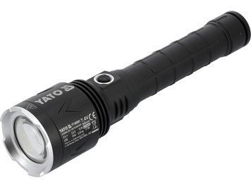 Ліхтар ручни LED-діодний акумул. YATO Li-Ion 7.4 В, 5 АГод, режими 8000/4500/1150 Lm, зарядж від USB YT-085601 фото