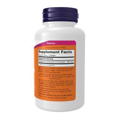 Пантетін Now Foods (Pantethine) 600 мг 60 капсул