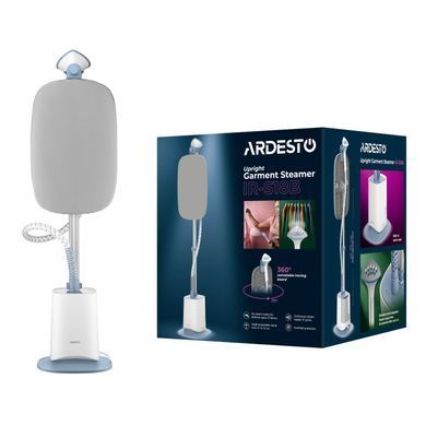 Отпариватель Ardesto вертикальный IR-S18B, 1800Вт, 1800мл, доска, нерж. сталь, белый+серый IR-S18B фото