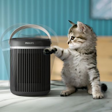 Philips Тепловентилятор Series 3000, 20м2, 2000Вт, електр. упр-ння, керамич.нагрів.елемент, Wi-Fi, темно-сірий (381557)