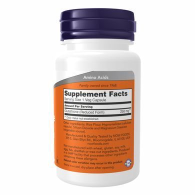 Glutathione 250mg - 60 vcaps Now Foods