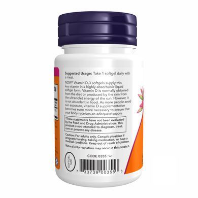 VIT D-3 2000IU - 120 sgels Now Foods