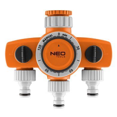Механічний таймер води Neo Tools 15-750 для саду з 3 виходами, регульований час поливу від 15 до 120 хвилин 15-750 фото