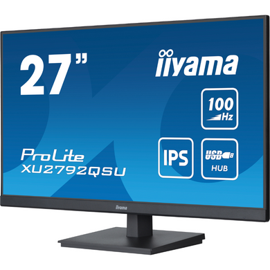27" 16:9 IPS РК монітор, 2560х1440, 0.4 мс (MPRT), 100 Гц, FreeSync, 1xHDMI/1xDP/4xUSB 3.2, SP 2x2 В IIYAMA XU2792QSU-B6 3722948 фото