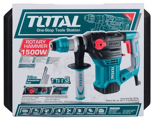 Перфоратор TOTAL TH1153216 SDS-Plus, 1500Вт, 5.5Дж, 850об/мин TH1153216 фото