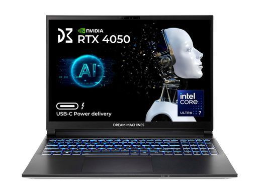 Dream Machines Ноутбук RG4050-16 16FHD+ IPS, Intel Ultra 7-155H, 32GB, F1TB, NVD4050-6, DOS, Серебристый RG4050-16UA26 фото