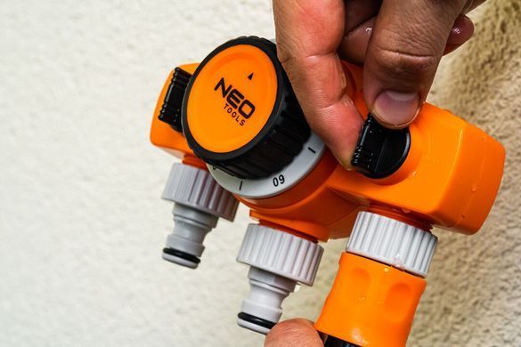 Механічний таймер води Neo Tools 15-750 для саду з 3 виходами, регульований час поливу від 15 до 120 хвилин 15-750 фото
