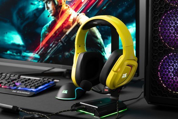 Підставка для гарнітури 2E GAMING GST320 3в1, 7.1, USB-A, 2xUSB-A/3x3.5мм, RGB, 1.5м, чорний (345521) 2E-GST320UB фото